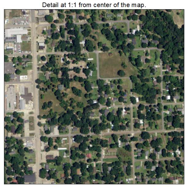 Delhi, Louisiana aerial imagery detail