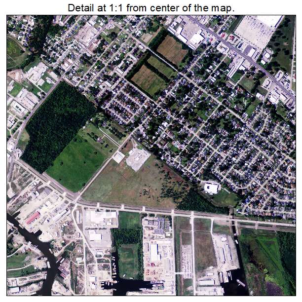 Houma, Louisiana aerial imagery detail
