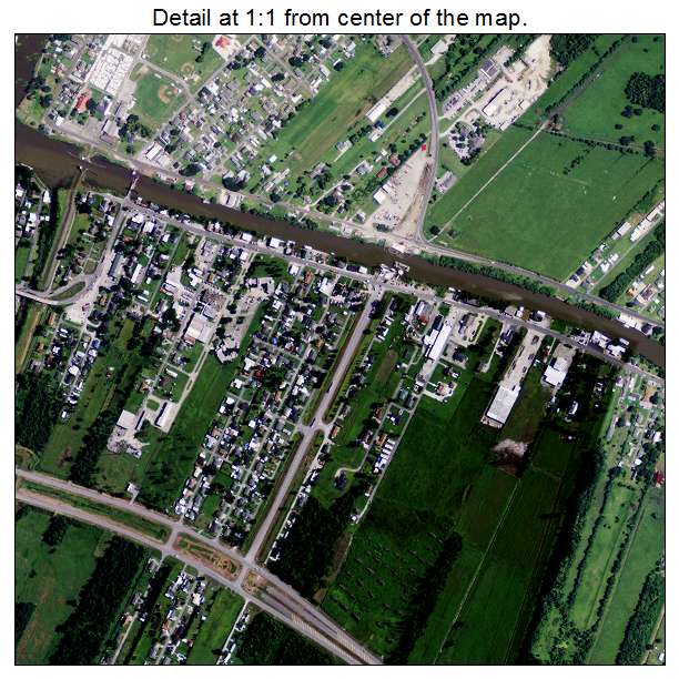 Larose, Louisiana aerial imagery detail
