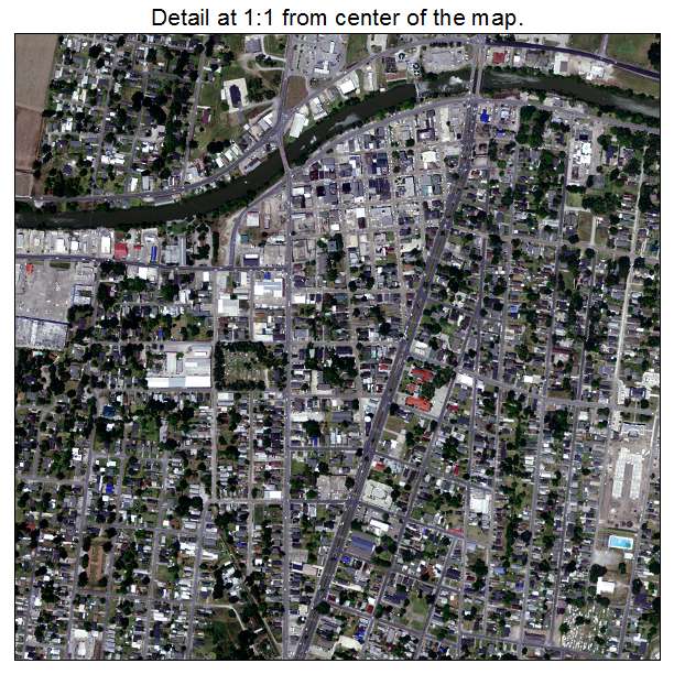 Thibodaux, Louisiana aerial imagery detail