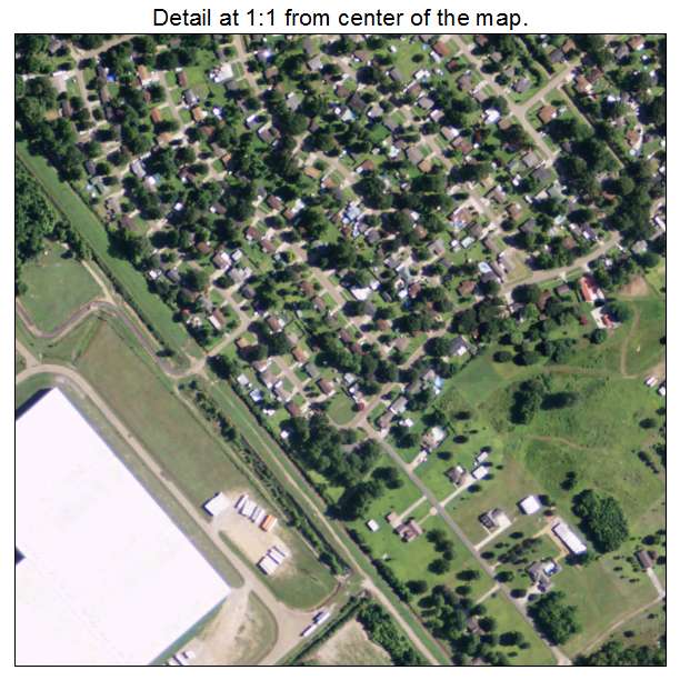 Vidalia, Louisiana aerial imagery detail
