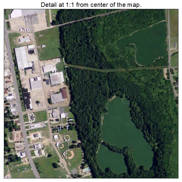 Winnsboro, Louisiana aerial imagery detail