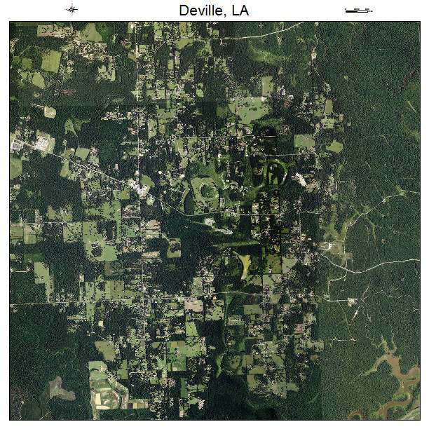 Deville, LA air photo map