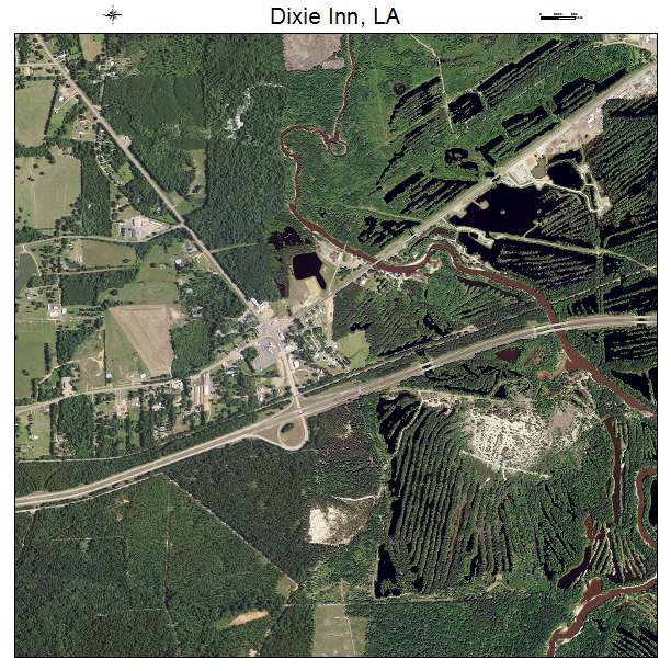 Dixie Inn, LA air photo map