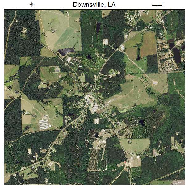 Downsville, LA air photo map