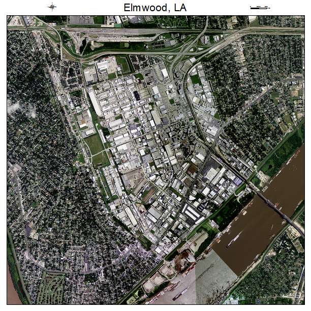 Elmwood, LA air photo map