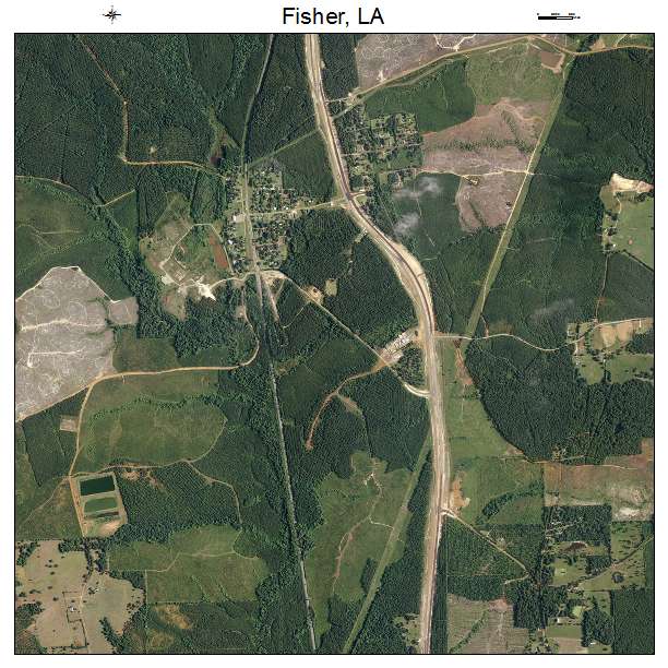 Fisher, LA air photo map