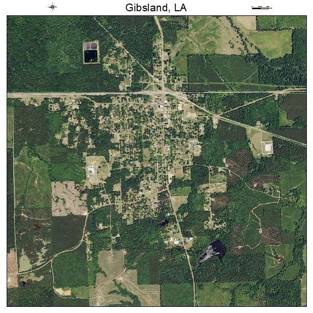 Gibsland, LA air photo map