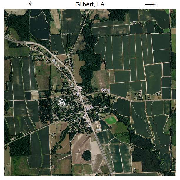 Gilbert, LA air photo map