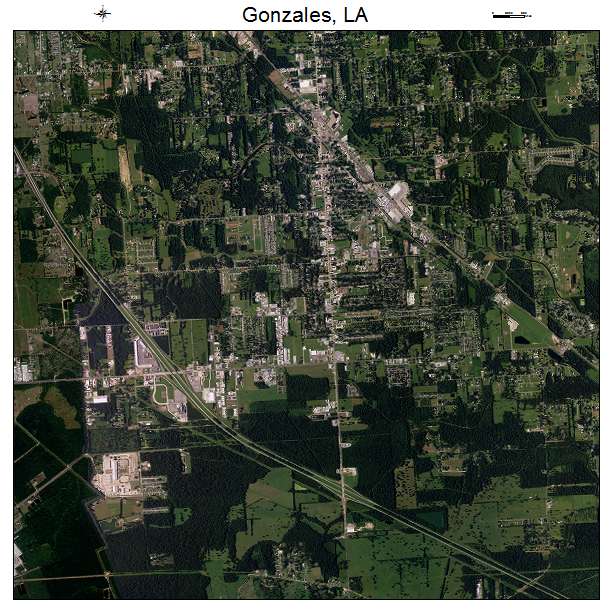 Gonzales, LA air photo map