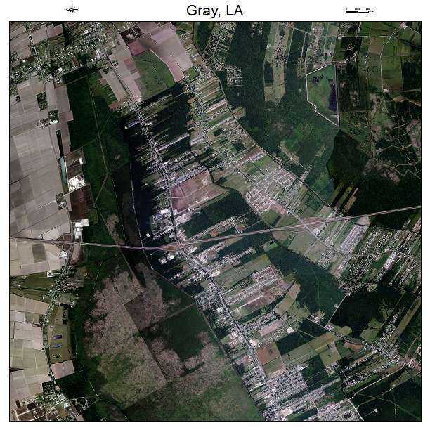 Gray, LA air photo map