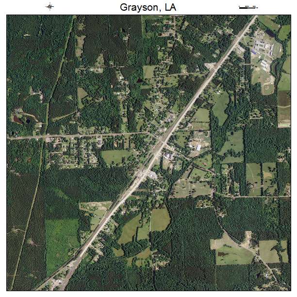 Grayson, LA air photo map