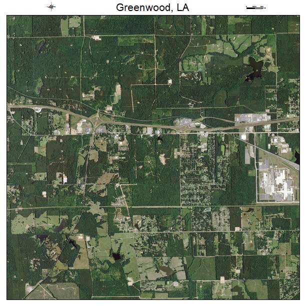 Greenwood, LA air photo map