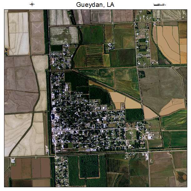 Gueydan, LA air photo map