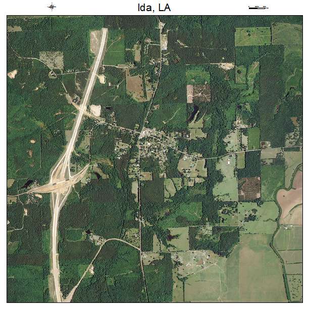 Ida, LA air photo map