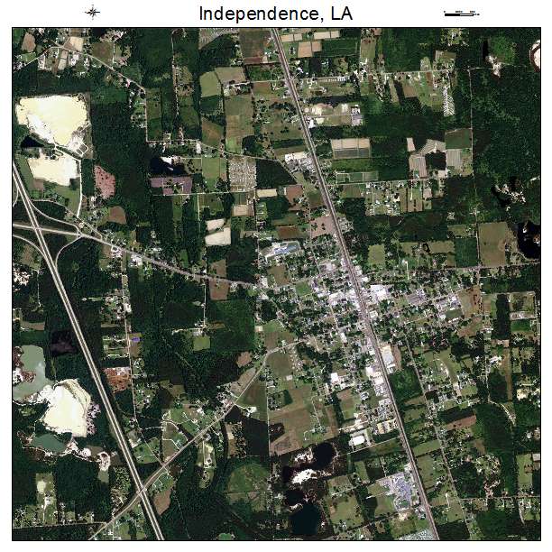 Independence, LA air photo map