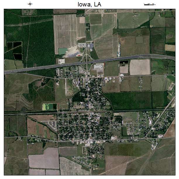 Iowa, LA air photo map