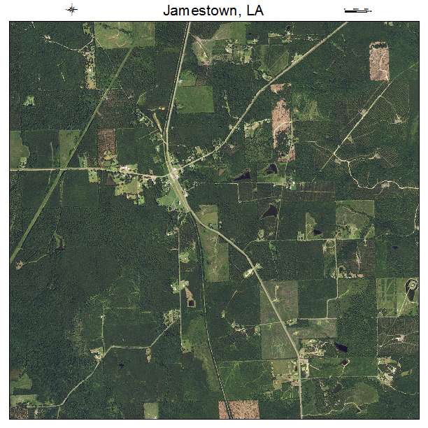 Jamestown, LA air photo map