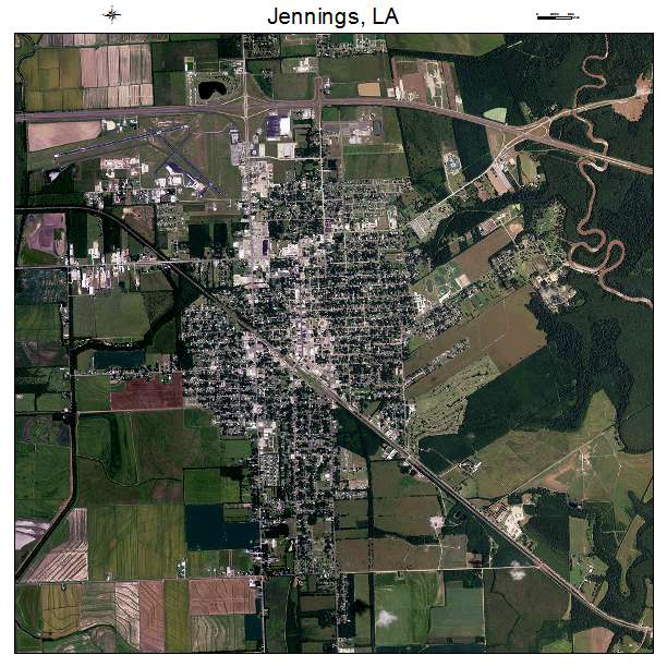 Jennings, LA air photo map