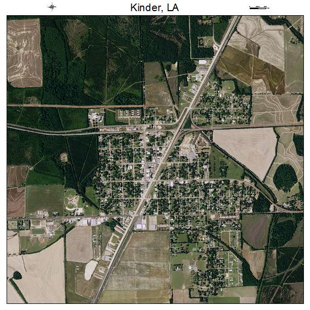 Kinder, LA air photo map