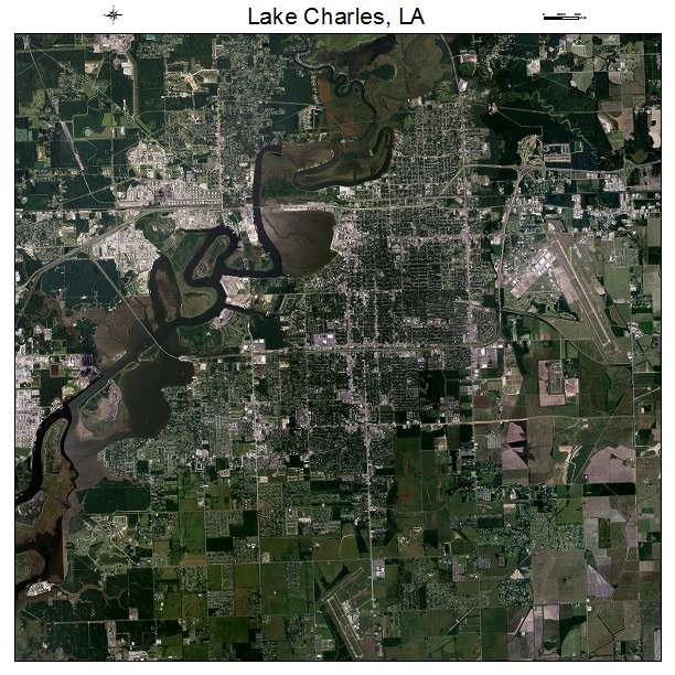 Lake Charles, LA air photo map