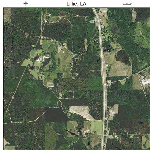 Lillie, LA air photo map