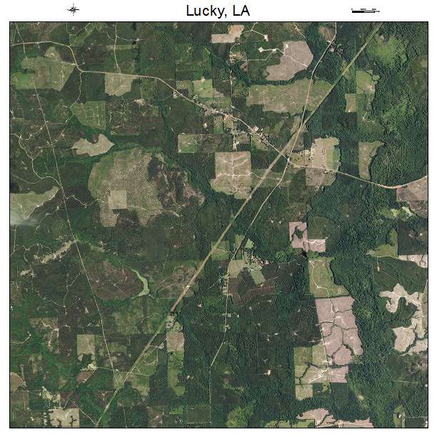 Lucky, LA air photo map