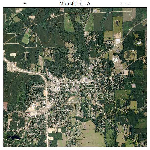 Mansfield, LA air photo map