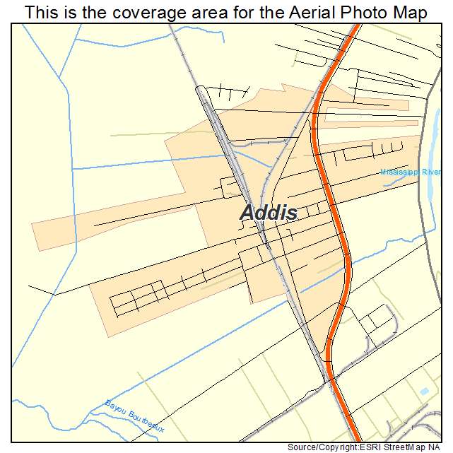 Addis, LA location map 