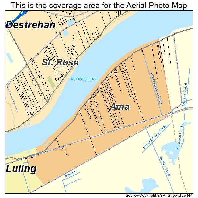 Ama, LA location map 