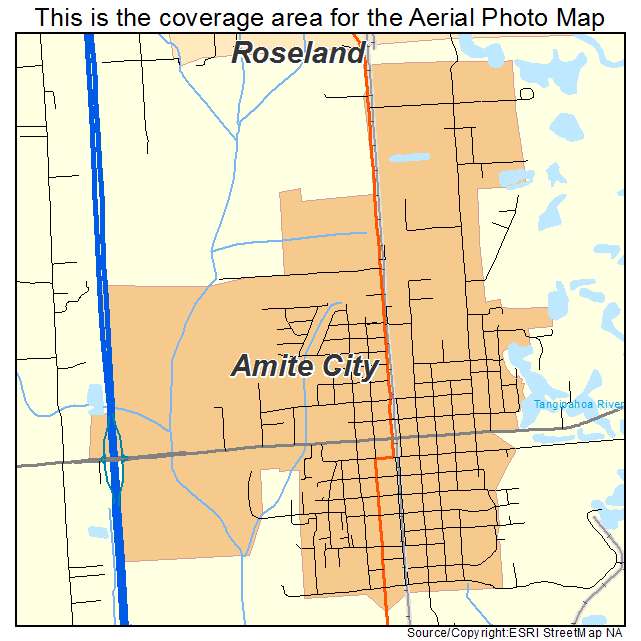 Amite City, LA location map 