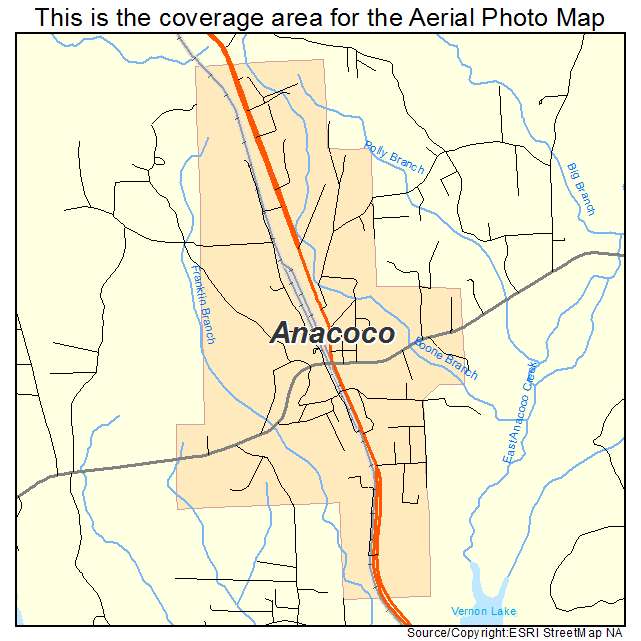 Anacoco, LA location map 