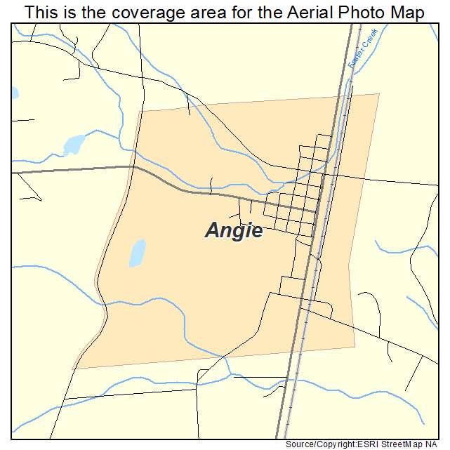 Angie, LA location map 