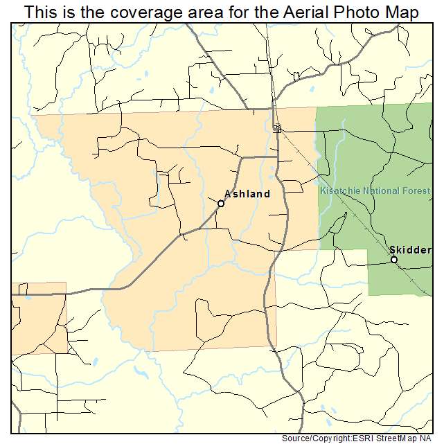 Ashland, LA location map 