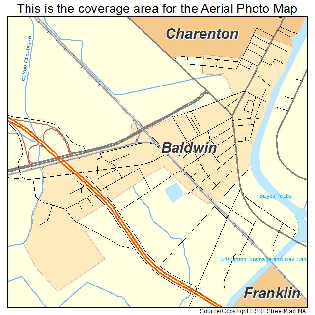 Baldwin, LA location map 