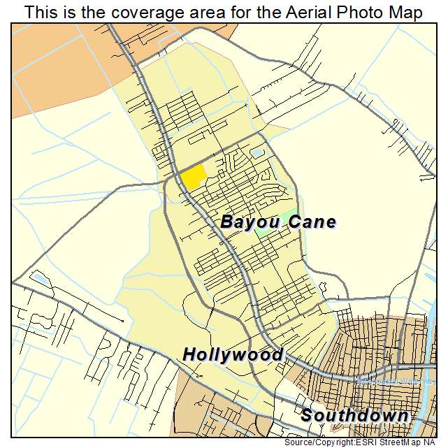 Bayou Cane, LA location map 