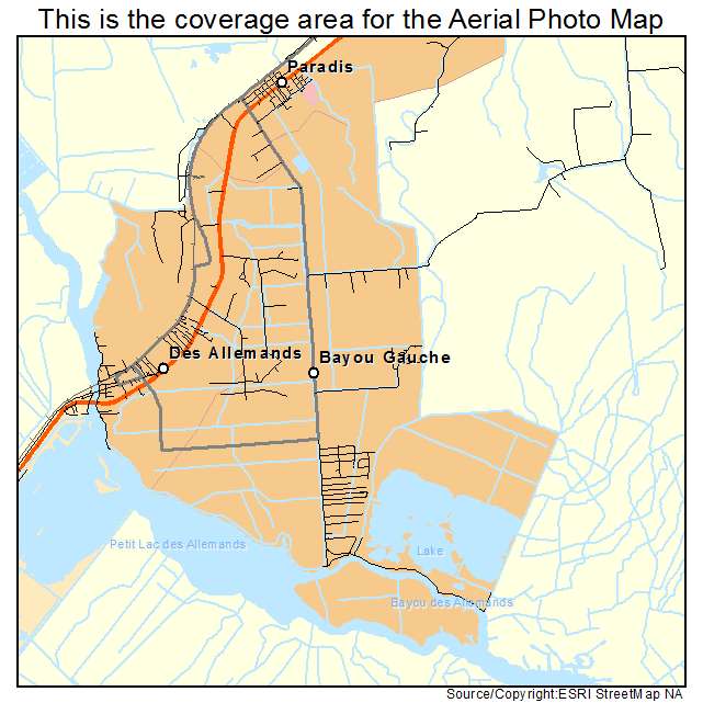 Bayou Gauche, LA location map 