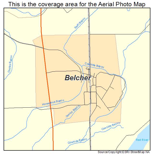 Belcher, LA location map 