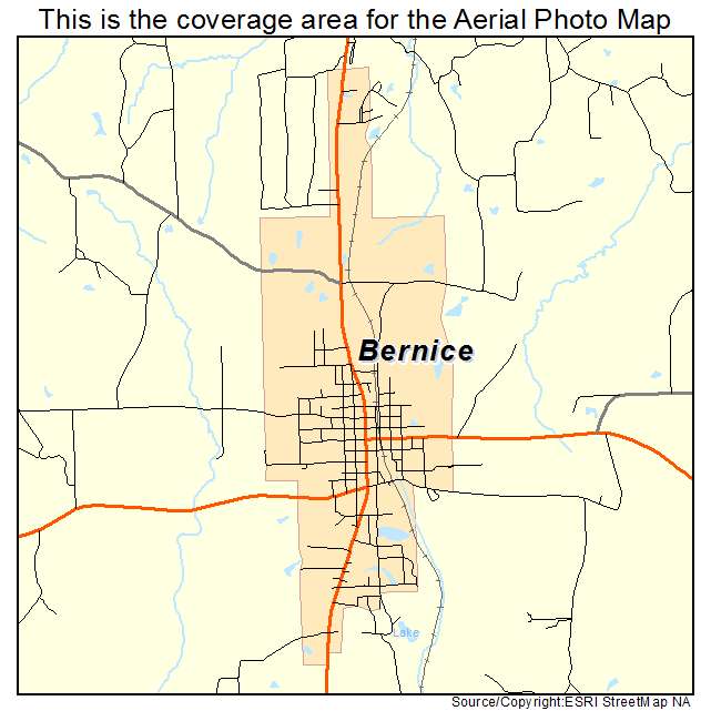 Bernice, LA location map 