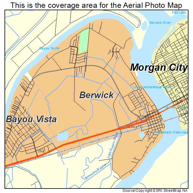 Berwick, LA location map 