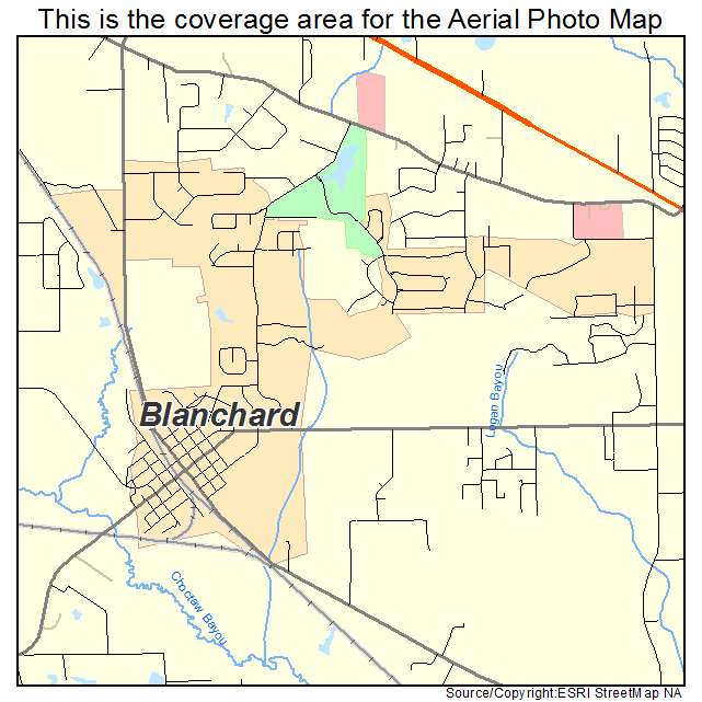 Blanchard, LA location map 