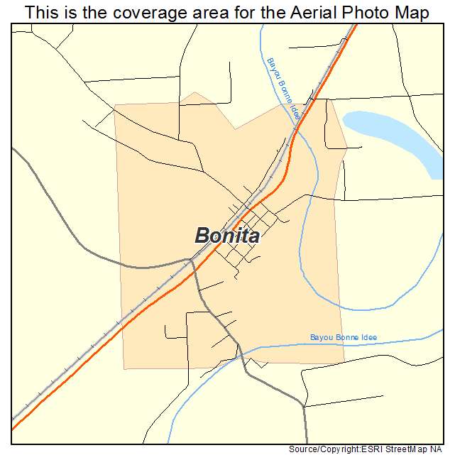 Bonita, LA location map 