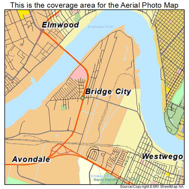 Bridge City, LA location map 