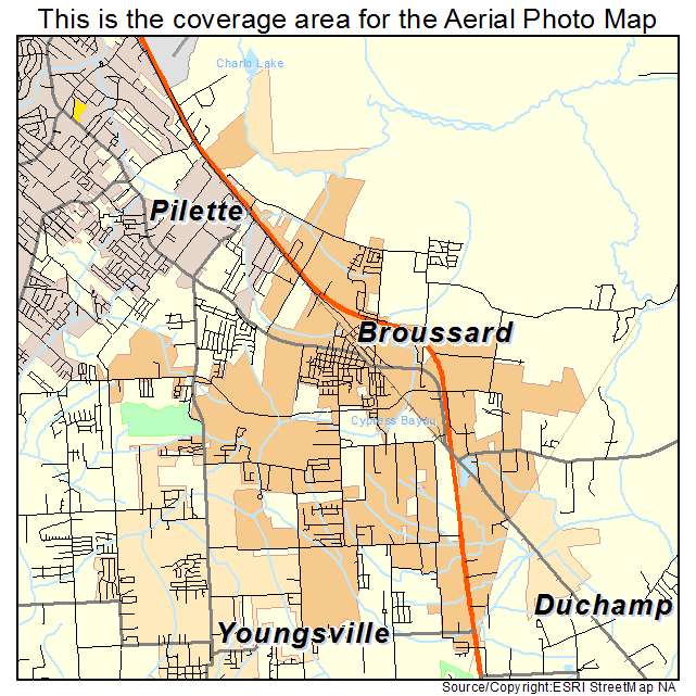Broussard, LA location map 