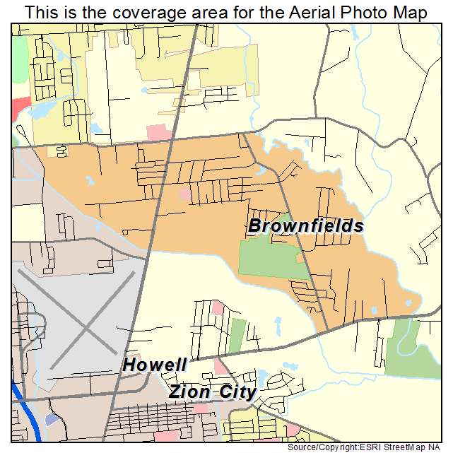 Brownfields, LA location map 