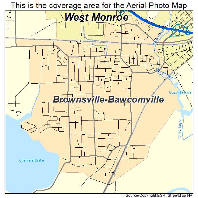 Brownsville Bawcomville, LA location map 