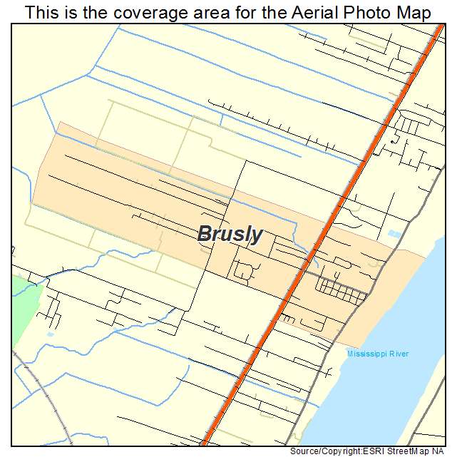 Brusly, LA location map 