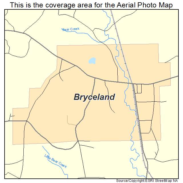 Bryceland, LA location map 