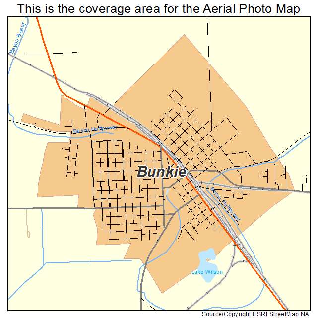 Bunkie, LA location map 