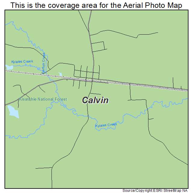 Calvin, LA location map 